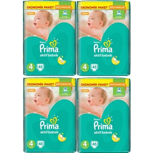Aktif Bebek Ekonomik Paket 4 Numara 45 x 4=180 Adet Bez