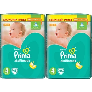 Aktif Bebek Ekonomik Paket 4 Numara 45 x 2=90 Adet Bebek Bezi