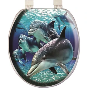 Jumbo Desenli Yumuşak Klozet Kapağı Yunus Desen