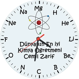 Kimya Öğretmenine Hediye İsimli Cam Duvar Saati