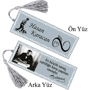 Atatürk Hediyesi İsim Baskılı Kitap Ayracı