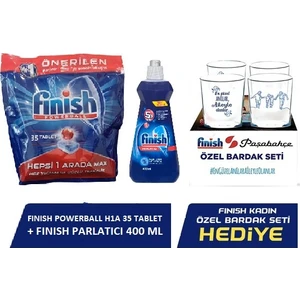 Powerball 35 Tablet+ Parlatıcı 400ML + Paşabahçe 4'lü Bardak Seti