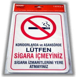 PassPano Pvc Foam Levha KORİDORDA SİGARA İÇİLMEZ  16 x 24 cm