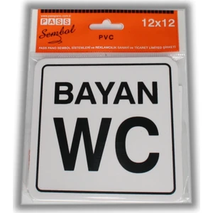 PassPano Pvc Foam  Levha BAYAN WC Yazı 12 x 12 cm