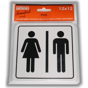 PassPano Pvc Foam  Levha MİX WC Sembol 12 x 12 cm