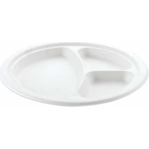 Bursa Pazarı  Ekolojik 3 Gözlü Karton Tabak 26 cm Baskısız - 50'li