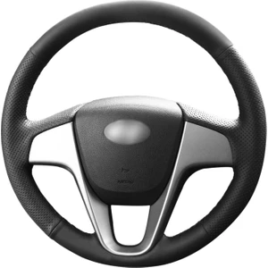Hyundai I20 2009-2015 Siyah Deri Direksiyon Kılıfı (HY-002)