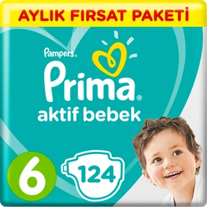 Bebek Bezi Aktif Bebek 6 Beden Junior Aylık Fırsat Paketi Paket 124 Lü