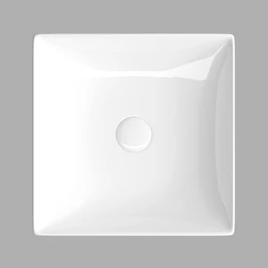 Decente 40 cm Tezgah Üstü Kare Lavabo Beyaz