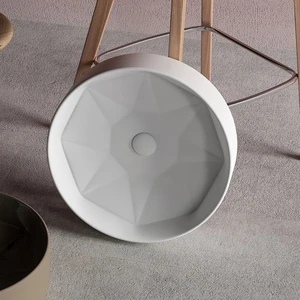 Diamante 42 cm Tezgah Üstü Yuvarlak  Lavabo Beyaz