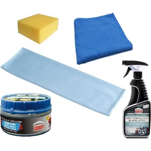 Oto Kaporta Tampon Çizik Giderici Jant Temizleyici Mikrofiber Bez Ve Microfiber Cam Bezi Seti