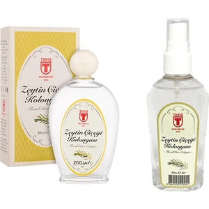 Tari̇ş Cam Şi̇şe Zeytin Çiçeği Kolonyası 200 ml ve Sprey  Zeyti̇n Çi̇çeği̇ Kolonyasi 80 ml Set