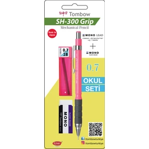 SH-300 Grip Mekanik Kurşun Kalem 0,7 mm Pembe Okul Seti GR81