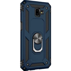 Samsung Galaxy J6 Plus Kılıf Military Ring Holder Lacivert