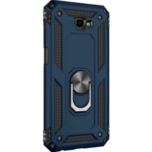 Samsung Galaxy J4 Core Kılıf Military Ring Holder Lacivert