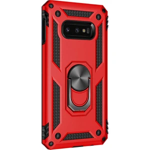 Samsung Galaxy S10E Kılıf Military Ring Holder Kırmızı