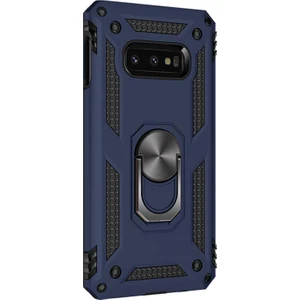 Samsung Galaxy S10E Kılıf Military Ring Holder Lacivert