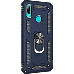 Huawei P Smart 2019 Kılıf Military Ring Holder Lacivert