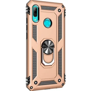 Huawei P Smart 2019 Kılıf Military Ring Holder Gold