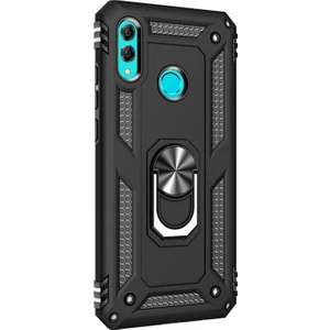 Huawei Honor 10 Lite Kılıf Military Ring Holder Siyah