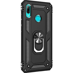 Huawei P20 Lite Kılıf Military Ring Holder Siyah