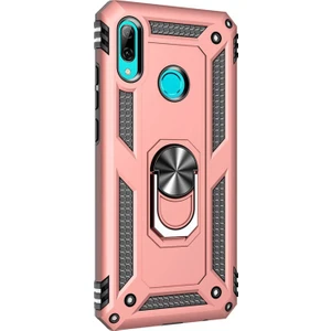 Huawei P20 Lite Kılıf Military Ring Holder Rose Gold
