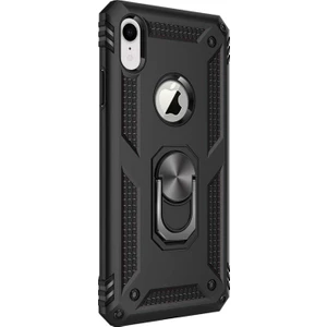 Apple iPhone Xr Kılıf Military Ring Holder Siyah