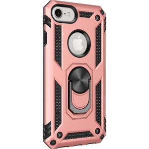 Apple iPhone 6 Kılıf Military Ring Holder Rose Gold