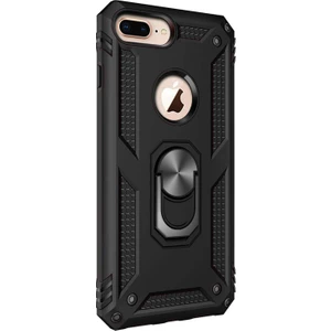 Apple iPhone 7 Plus Kılıf Military Ring Holder Siyah