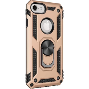 Apple iPhone 7 Kılıf Military Ring Holder Gold