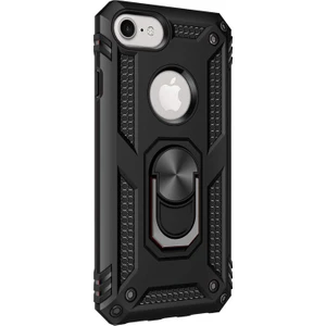 Apple iPhone 6s Plus Kılıf Military Ring Holder Siyah