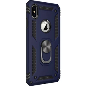 Apple iPhone Xs Kılıf Military Ring Holder Lacivert
