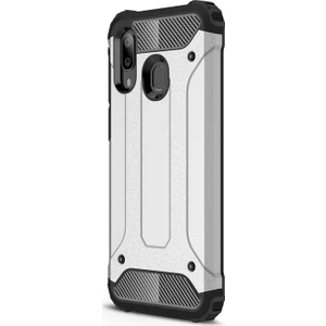 Samsung Galaxy A40 Kılıf Rugged Armor Gümüş