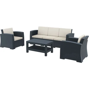 Rattan Monaco Lounge Xl Koltuk Seti Koyu Gri