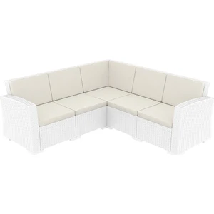 Rattan Monaco Köşe Koltuk Beyaz