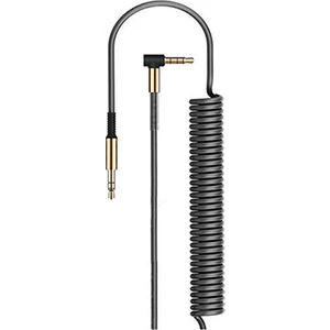 HY-X76 1m Siyah L Uçlu 3.5mm Stereo Spiralli Ses Kablosu