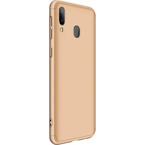 Samsung Galaxy A20 Kılıf Double Dip 360 Protective Gold