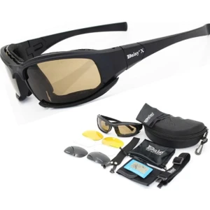 Daisy X7 UV400 Polarize Değişebilir 4 Lensli Motorsiklet Gözlüğü
