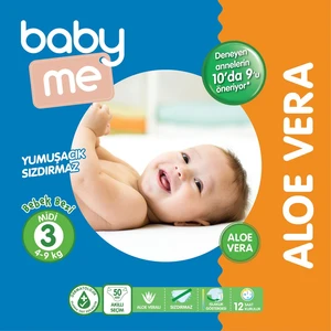 Baby Me Aloe Vera Midi 3 Numara Bebek Bezi 4 - 9 Kg 50 Adet