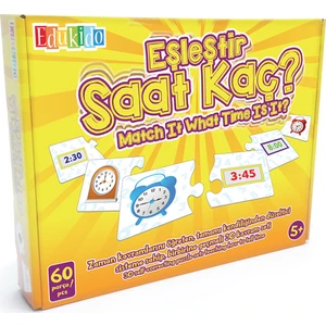 Eğitici Oyuncak Eşleştir Mukavva Puzzle Saat Kaç Çocuk Kutu Oyun EDU-1016