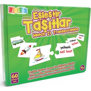 Eğitici Oyuncak Eşleştir Mukavva Puzzle Taşıtlar EDU-1010