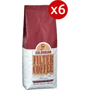 6 Adet Mehmet Efendi Colombian Filter Coffee 1000gr Kavrulmuş Çekirdek
