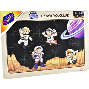 Ahşap Eğitici Puzzle / Uzaya Yolculuk