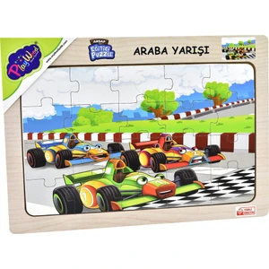 Ahşap Eğitici Puzzle / Araba Yarışı