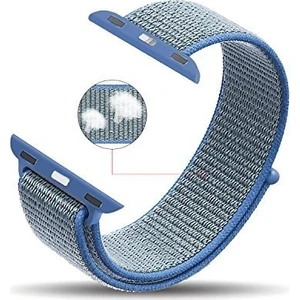 Apple Watch Uyumlu Seri 2-3-4-5-6-SE - 42-44 mm Spor Loop Dokuma Kordon -Mavi