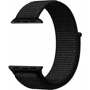 Apple Watch Uyumlu Seri 2-3-4-5-6-SE - 42-44 mm Spor Loop Dokuma Kordon -Siyah