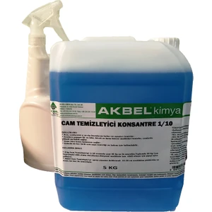 Akbel Cam Temizleyici Konsantre 1/10 5 Kg+Uygulama Spreyi