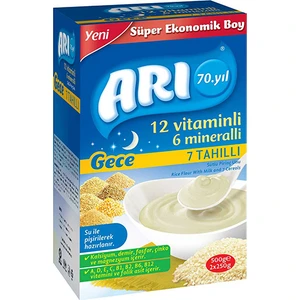 Arı 12 Vitaminlı 6 Mineralli Gece 7 Tahıllı Pirinç Unu Bebek Maması 500 gr