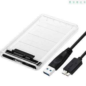 4266 2.5" USB 3.0 Harici SSD Harddisk Şeffaf Taşınabilir HDD Kutusu