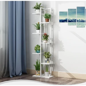 Boss Group Çiçeklik 7 Bölmeli Raf Metal Çerçeveli